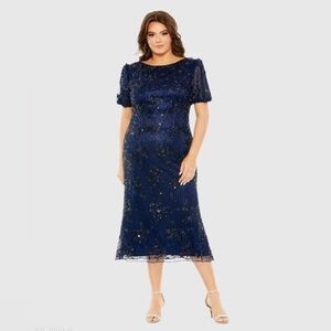 NWT Mac Duggal Midnight Blue Women's Dress $598 5940 18w